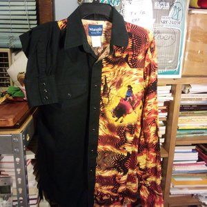 WRANGLER LS VINTAGE SNAP BULLRIDER/BLACK SHIRT SX XL